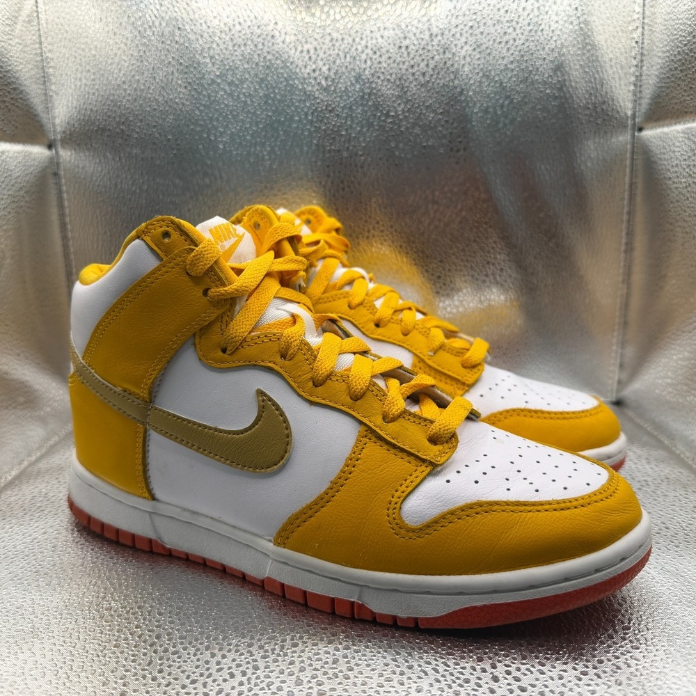 Size 8 Nike Dunk High University Gold White Womens Athletic Shoes DQ4691-700